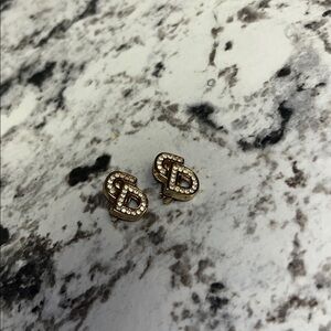 Dior Gold and Crystal Earrings